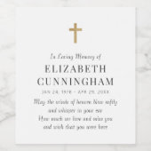 Étiquette Pour Bouteilles De Vin En Mémoire Amoureuse Mémorial Croix simple moderne (Étiquettes simples)