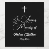 Étiquette Pour Bouteilles De Vin En mémoire d'amour Élégant funérailles (Étiquettes simples)