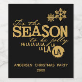 Étiquette Pour Bouteilles De Vin En saison Vin de Noël ou vin mousseux La (Étiquettes simples)