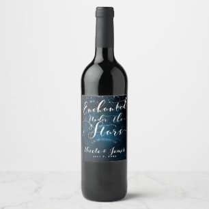 Étiquette Pour Bouteilles De Vin ENCHANTÉ SOUS LES ÉTOILES Vin Bleu Stellaire