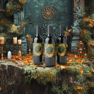 Étiquette Pour Bouteilles De Vin Enchantée Chute élégante Thème Druid Hill