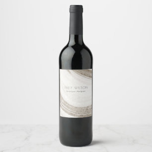 Étiquette Pour Bouteilles De Vin Encre alcoolique abstraite argent bleu marine pail
