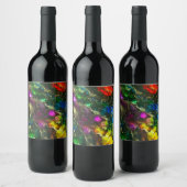 Étiquette Pour Bouteilles De Vin Encre d'alcool psychédélique Peinture Abstraite (Bouteilles)
