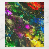 Étiquette Pour Bouteilles De Vin Encre d'alcool psychédélique Peinture Abstraite (Étiquettes simples)