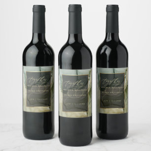 Étiquette Pour Bouteilles De Vin Encre Liquide Abstraite Verts Terriens Riches Épou