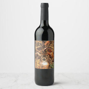 Étiquette Pour Bouteilles De Vin Énergie d'automne de tête de cerfs communs de