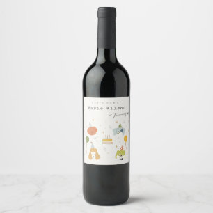 Étiquette Pour Bouteilles De Vin Enfants mignons Chiens de marionnettes pawty N'imp