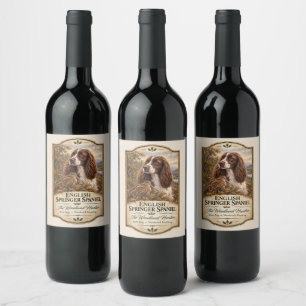 Étiquette Pour Bouteilles De Vin English Springer Spaniel