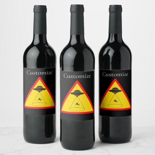 Étiquette Pour Bouteilles De Vin Enlèvement d'Alien UFO Thunder_Cove (Bouteilles)