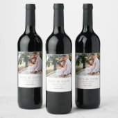 Étiquette Pour Bouteilles De Vin Enregistrer le Mariage photo Date (Bouteilles)