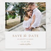 Étiquette Pour Bouteilles De Vin Enregistrer le Mariage photo Date (Étiquettes simples)