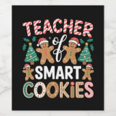 Étiquette Pour Bouteilles De Vin Enseignant De Noël Des Cookies Intelligents (Étiquettes simples)