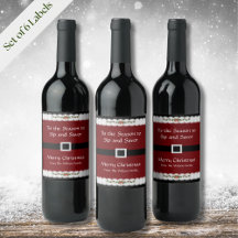 Ensemble d'étiquettes pour bouteille de vin de Noë