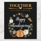 Étiquette Pour Bouteilles De Vin Ensemble nous faisons une famille, une couronne av (Étiquettes simples)