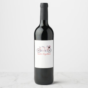 Étiquette Pour Bouteilles De Vin Ensemble tandem moderne bicyclette ensemble dés