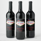 Étiquette Pour Bouteilles De Vin Enterrement de vie de jeune fille à Las Vegas (Bouteilles)