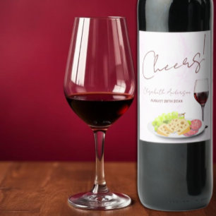 Étiquette Pour Bouteilles De Vin Enterrement de vie de jeune fille au vin et charcu