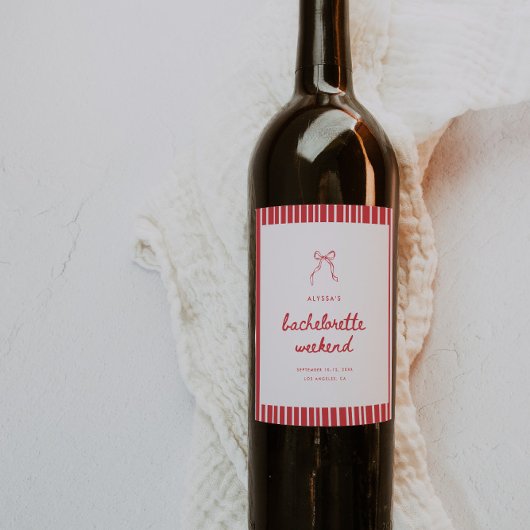 Étiquette Pour Bouteilles De Vin Enterrement de Vie de Jeune Fille Coquette à Rayur