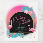 Étiquette Pour Bouteilles De Vin Enterrement de vie de jeune fille Flamingo Flock F (Étiquettes simples)