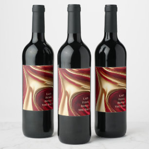 Étiquette Pour Bouteilles De Vin Enterrement de vie de jeune fille - Rouge et Or-