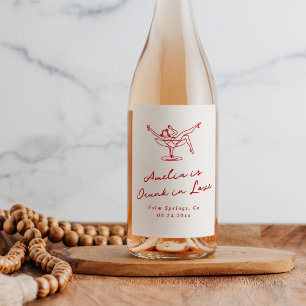 Étiquette Pour Bouteilles De Vin Enterrement de vie de jeune fille rouge fantaisist