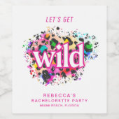 Étiquette Pour Bouteilles De Vin Enterrons la fête Bachelorette Party guépard (Étiquettes simples)