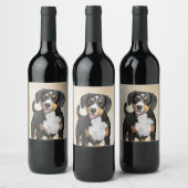 Étiquette Pour Bouteilles De Vin Entlebucher Mountain Dog Peinture - Art original (Bouteilles)