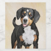 Étiquette Pour Bouteilles De Vin Entlebucher Mountain Dog Peinture - Art original (Étiquettes simples)