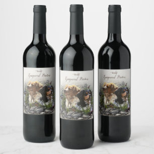 Étiquette Pour Bouteilles De Vin Epagneul Breton, Bretagne Espagne