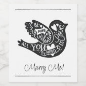 Étiquette Pour Bouteilles De Vin Épouse-moi Valentine's (Étiquettes simples)