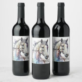 Étiquette Pour Bouteilles De Vin Equestre de l'aquarelle (Bouteilles)