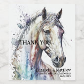 Étiquette Pour Bouteilles De Vin Equestre de l'aquarelle (Étiquettes simples)