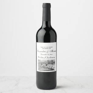 Étiquette Pour Bouteilles De Vin Équipage de rameurs vintage au quai