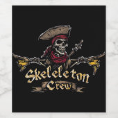 Étiquette Pour Bouteilles De Vin Équipe de squelette (Étiquettes simples)