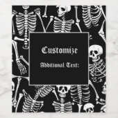 Étiquette Pour Bouteilles De Vin Équipe de squelette (Étiquettes simples)