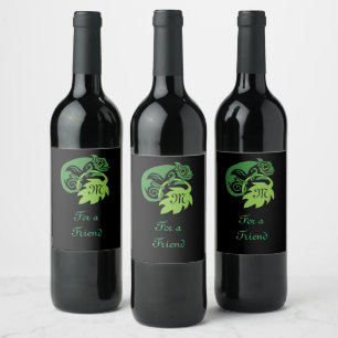 Étiquette Pour Bouteilles De Vin Escalade de chamelon de Whimsche sur le monogramme