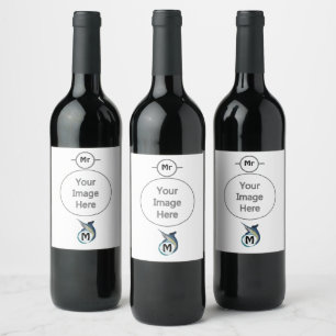 Étiquette Pour Bouteilles De Vin Espadon Sautant Monogramme