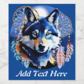 Étiquette Pour Bouteilles De Vin Esprit animal indigène Wolf (Étiquettes simples)