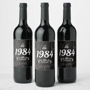 Étiquette Pour Bouteilles De Vin Est. en 1984 Une année classique
