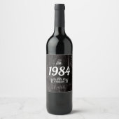 Étiquette Pour Bouteilles De Vin Est. en 1984 Une année classique (Devant)