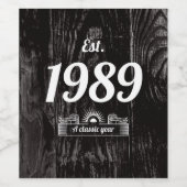 Étiquette Pour Bouteilles De Vin Est. en 1989 Une année classique (Étiquettes simples)