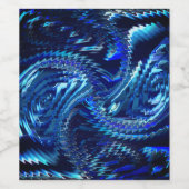 Étiquette Pour Bouteilles De Vin Estrela azul ondulada com trados em ziguezague (Étiquettes simples)