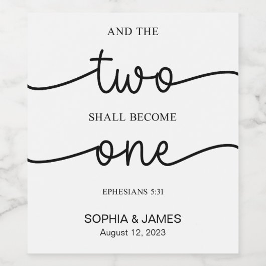 Étiquette Pour Bouteilles De Vin Et Les Deux Deviendront Un Mariage Personnalisé (Étiquettes simples)