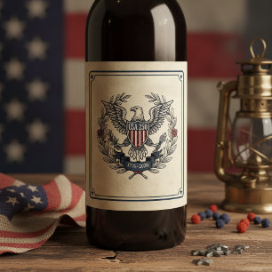 Étiquette Pour Bouteilles De Vin États-Unis 250 Aigle patriotique motif héritage Cr