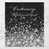 Étiquette Pour Bouteilles De Vin Étincelle d'argent personnalisée (Étiquettes simples)