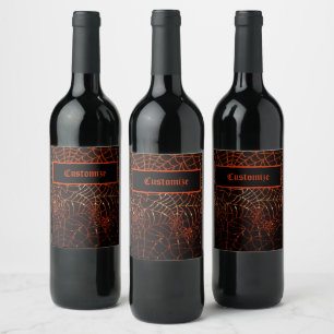 Étiquette Pour Bouteilles De Vin Étincelle des araignées orange