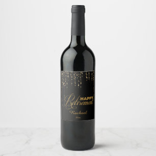 Étiquette Pour Bouteilles De Vin Étincelle, partie de retraite d'or