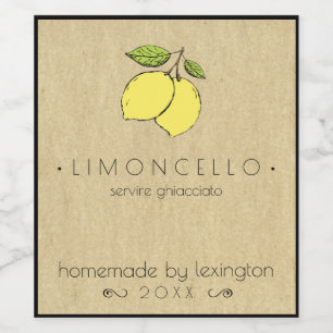 Étiquette Pour Bouteilles De Vin Étiquette À Bouteille Limoncello Avec Dessin De Ci