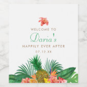 Étiquette Pour Bouteilles De Vin Étiquette à vin d'ananas tropical (Étiquettes simples)