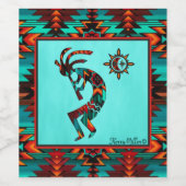 Étiquette Pour Bouteilles De Vin Étiquette à vin Kokopelli Sud-Ouest (Étiquettes simples)